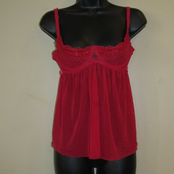 Vtg Y2K Victoria's Secret Sexy Little Things Sheer Mesh Lace Ruffle Babydoll 34C - Picture 1 of 4